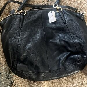 Coach Black Leather Shoulder Bag